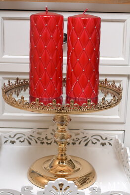 Sviečka červená/kamienky