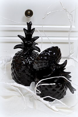 Dóza čierna ananás 