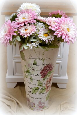 Keramická váza decor kvety
