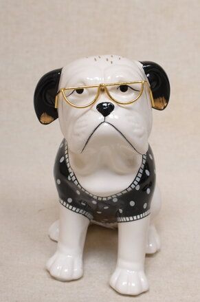 Soška pes buldoček - porcelán (veľký)