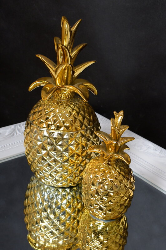 Dóza zlatá/ ananás menšia