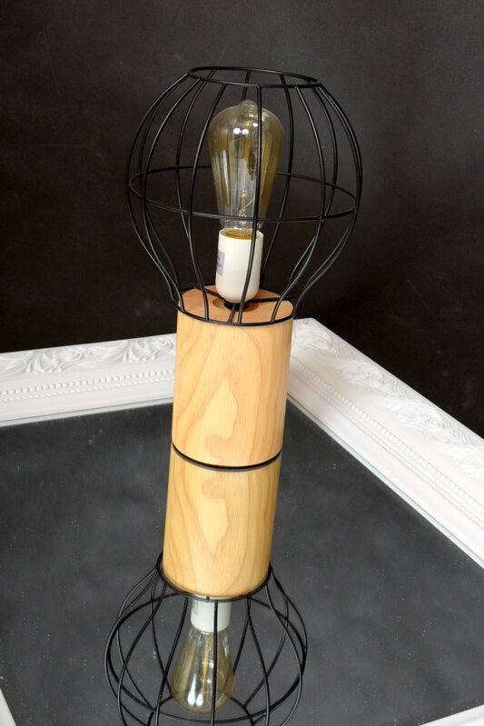 Lampa stolová/drevo-kov