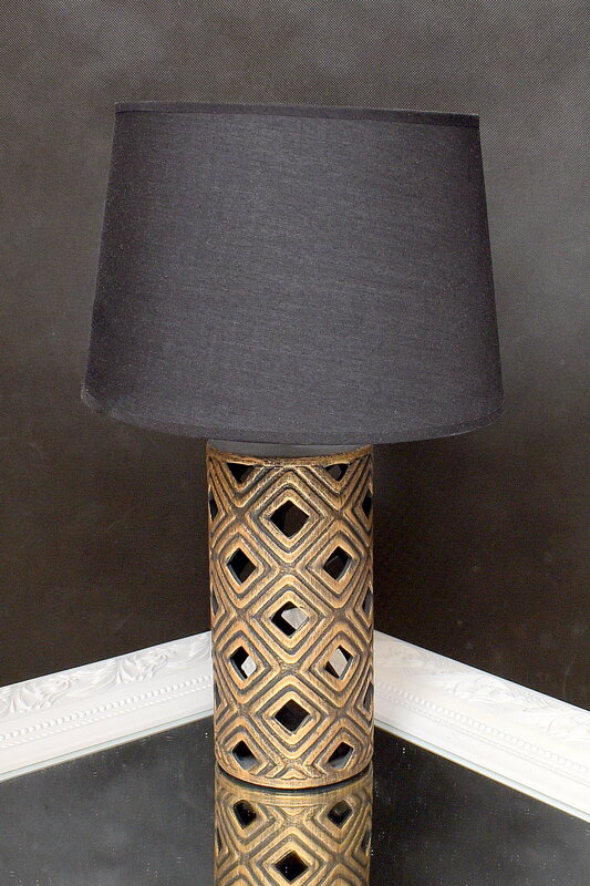 Lampa stolová/medeno-čierna
