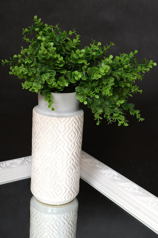Váza vzorová sivo - biela 