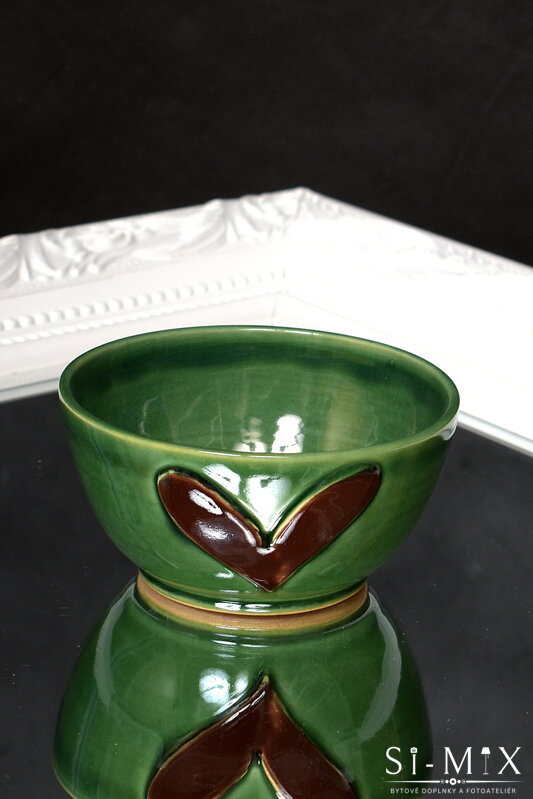 Miska zelená/kamenina 13x7cm.