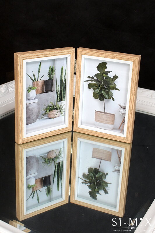Fotorámik na 2 fotografie prírodný/10x15cm.