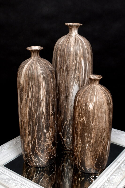 Váza hnedá mramor/42x13x13cm.