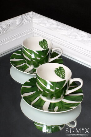 Šálky espresso set/1kus Monsetera 