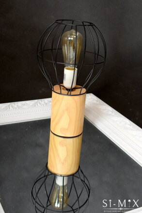 Lampa stolná drevo-kov/34cm.