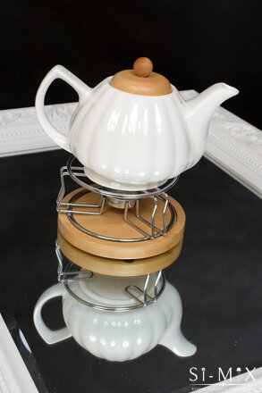 Čajník porcelánový biely s ohrevom /800ml.