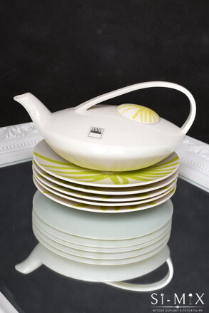 Čajník + taniere porcelánový/set