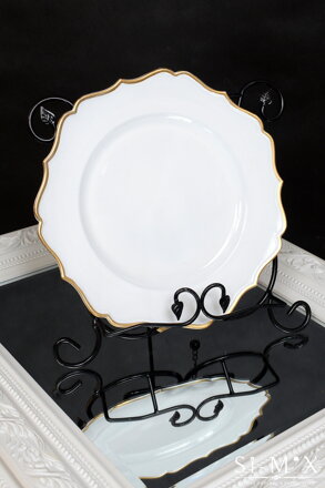 Tanier klubový bielo-zlatý set-6kus/33cm.