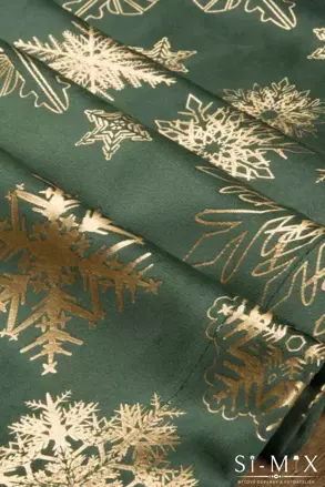 Vianočný obrus s vločkami zelený/85x85cm.