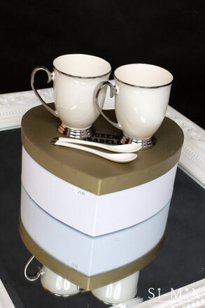 Hrnček porcelán set 2 kusy/11x8,5cm.