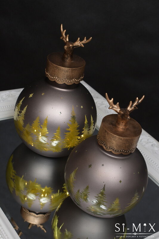 Sklenená guľa LED svetielka/26,5x17cm.