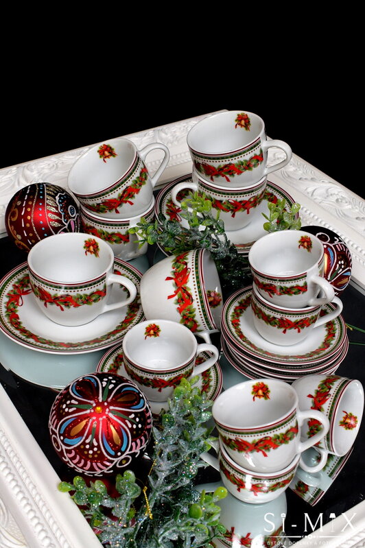 Vianočné šálky na čaj/6 kusov