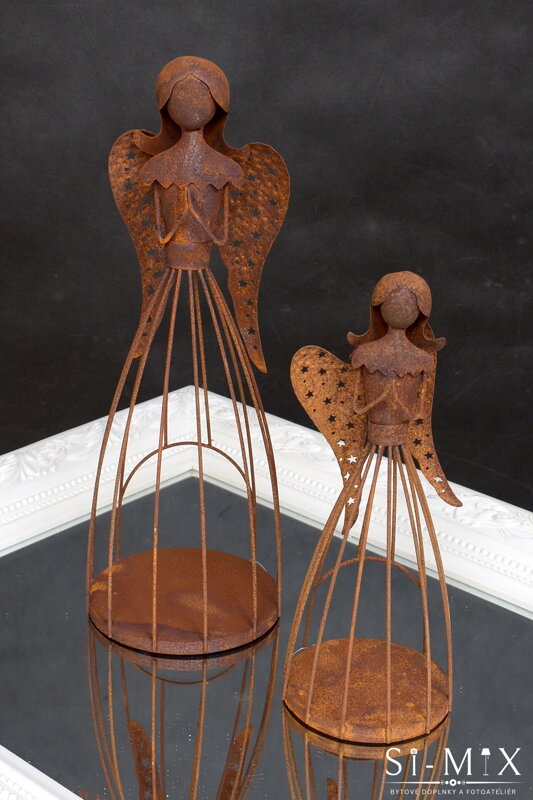Svietnik kovový anjel/40x14x14cm.