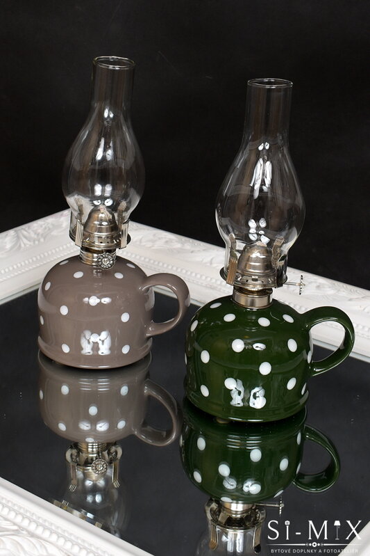 Lampa olejová keramika/hnedá