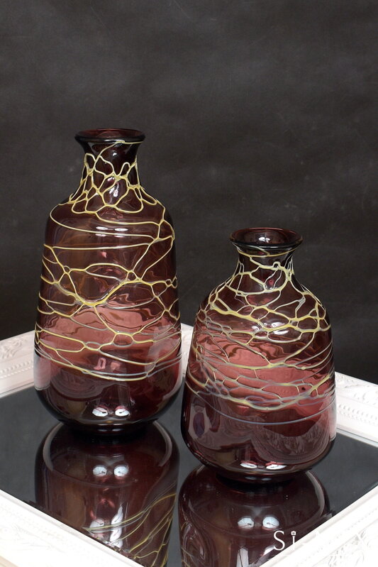 Sklenená váza/35x17x8cm.
