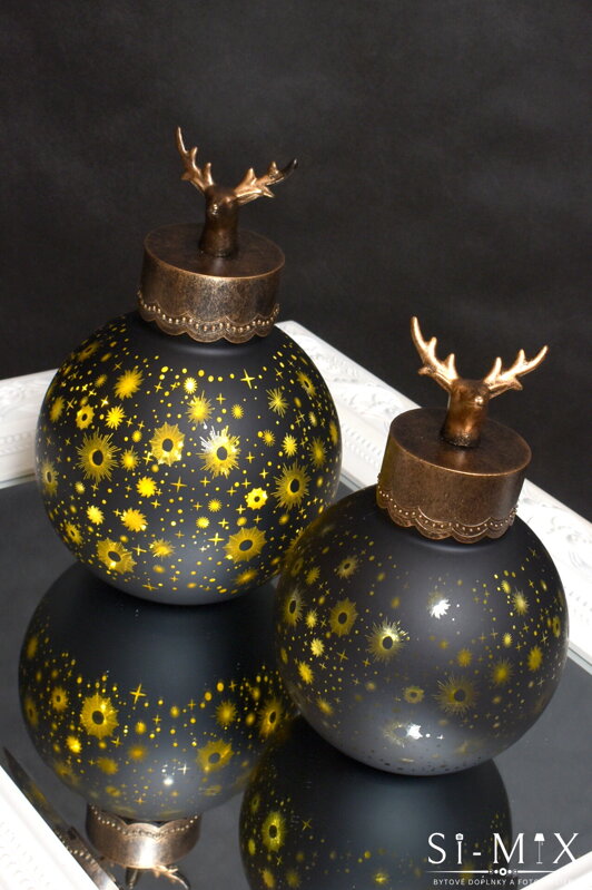 Sklenená guľa LED svetielka/30,5x20cm.