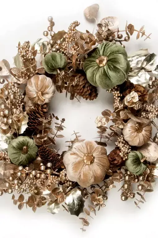 Vianočný veniec medeno-zlatý/40cm.