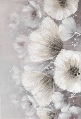 Obraz - kvety - bielo-sivé (obraz na šírku) 